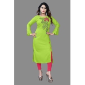 haya fashion - Lime Green Rayon Women's Straight Kurti ( Pack of 1 ) - None