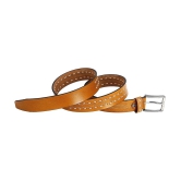 Leather World - Tan Faux Leather Mens Formal Belt ( Pack of 1 ) - None