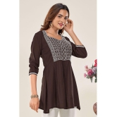 Glomee - Brown Viscose Women's Tunic ( Pack of 1 ) - None