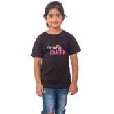 Girls Cotton Drama Queen Half Sleeve TShirt (Black) PID41465