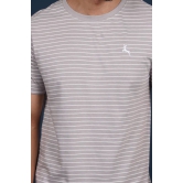 Men's Grey Striped Crew Neck T-Shirt