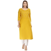 JC4U - Yellow Rayon Womens Straight Kurti ( Pack of 1 ) - None