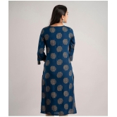 MAUKA - Blue Rayon Womens Straight Kurti ( Pack of 1 ) - None