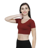 Vami Women's Cotton Stretchable Readymade Blouses - Maroon S