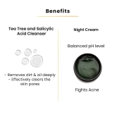 Niacinamide Night Cream 50gm with Salicylic Face Wash-100ml | Anti Acne Comb  | CRM-Default