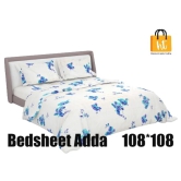 Bedsheet Adda-Super Mega King Size  King Size(108*108 in)-Pure Cotton Sanganeri Printed Jaipuri  Double Bedsheet With 2 Matching Pillow Covers-RJ-14-03-(108*108)-HT8204