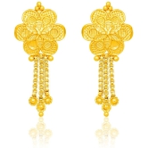 LUV FASHION Golden Drop Earrings ( Pack of 1 ) - Golden