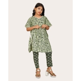 Ethnic Set kaftan & Bottom set And Like Kaftan dress-Green / 4 - 5 Years