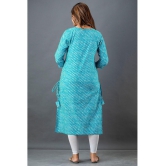 Lee Moda - Light Blue Cotton Womens Straight Kurti ( Pack of 1 ) - None