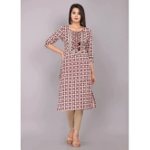 HIGHLIGHT FASHION EXPORT - Maroon Cotton Womens Straight Kurti ( Pack of 1 ) - None