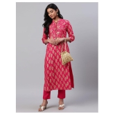 KSUT Pink Viscose Straight Kurti - S