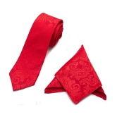 PENYAN Red Printed Satin Necktie - Red