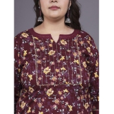 Tissu Cotton Printed Kurti With Palazzo Womens Stitched Salwar Suit - Maroon ( Pack of 1 ) - None