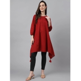 Janasya - Maroon Cotton Womens Tunic ( Pack of 1 ) - None