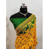 Kashvi Sarees Georgette Printed Saree With Blouse Piece - Green ( Pack of 1 ) - Green