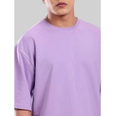 PPTHEFASHIONHUB Cotton Blend Oversized Fit Solid Half Sleeves Mens T-Shirt - Lavender ( Pack of 1 ) - None