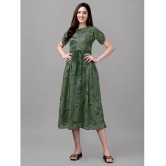 gufrina Rayon Printed Midi Womens Fit & Flare Dress - Green ( Pack of 1 ) - None