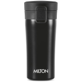 Milton Thermosteel Vacuum Insulated Coffee Mug, 300 ml, Black | Hot & Cold Flask | Leak Proof | Rust Proof | Thermos | Soup Flask| Juice Mug | Water Flask| Tea Mug - Black