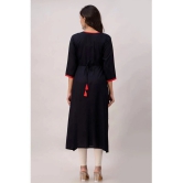 Kapadia - Black Rayon Womens Straight Kurti ( Pack of 1 ) - None