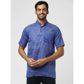 DESHBANDHU DBK - Blue Linen Mens Regular Kurta ( Pack of 1 ) - None