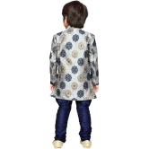 AJ Dezines - Grey Cotton Blend Boys Sherwani ( Pack of 1 ) - None