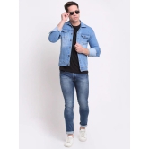 Rodamo Men Blue Washed Denim Jacket with Patchwork