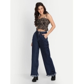 AngelFab - Navy Blue Denim Wide Leg Womens Jeans ( Pack of 1 ) - None