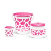 Milton Duplex Spa 3 Piece Set, Pink | 20 Litres Bucket with Mug & Stool | Bathroom Accessory Set