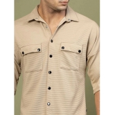 Rigo Polyester Oversized Fit Striped Half Sleeves Mens Casual Shirt - Beige ( Pack of 1 ) - None