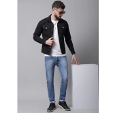 Rodamo Men Black Denim Cotton Jacket with Patchwork