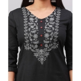 Alena Cotton Embroidered Straight Womens Kurti - Black ( Pack of 1 ) - None