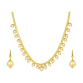 Farid Enterprises - Gold Brass Necklace Set ( Pack of 1 ) - Gold