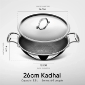 STAHL KADAI NS 6326 26CM  by Mahavir Home Store