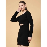 Rigo Cotton Solid Mini Womens Bodycon Dress - Black ( Pack of 1 ) - None