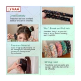 Lykaa Soft Stretchable hair rubber band hair ties ponytail holder hair Band - Pack of 5 (Multicolor) - Multi