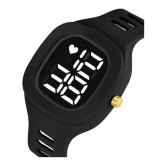 Rhonium Black Silicon Digital Mens Watch