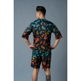 BAD Printed Gradient Polyester Co-ord Set for Men XXL