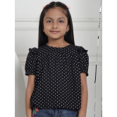 MINI & MING Girls Polka Dot Puff Sleeves Printed Top