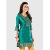 Meher Impex - Sea Green Art Silk Womens A-line Kurti ( Pack of 1 ) - None