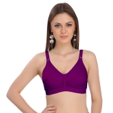 Eve's Beauty Women Full Coverage Non Padded Bra-34C / Wine / Cotton Blend