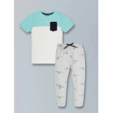 PLUM TREE Off White Cotton Boys T-Shirt & Pants ( Pack of 1 ) - None