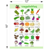 Photojaanic Vegetables Poster Perfect For Kindergarten, Nursery and Homeschooling (16X12inc, 300GSM Thick Paper, Gloss Laminated, Multicolor)