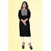 haya fashion - Black Rayon Women's Straight Kurti ( Pack of 1 ) - None