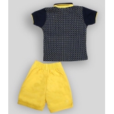 Zadmus - Yellow Cotton Boys T-Shirt & Shorts ( Pack of 1 ) - 4-5 Years