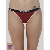 BASIICS By La Intimo - Multicolor BCPBR090B Cotton Lycra Solid Womens Crotchless ( Pack of 2 ) - None