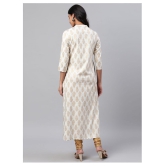 KSUT White Viscose Straight Kurti - XXL