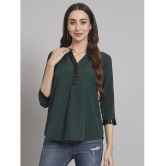 Curvydrobe Green Crepe Women's A-Line Top ( Pack of 1 ) - XL, Green