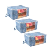 Prettykrafts Underbed Storage Bag, Storage Organizer, Blanket Cover with Side Handles (Set of 3 pcs)