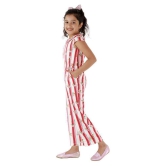 Kids Cave - White Rayon Girls Jumpsuit ( Pack of 1 ) - None