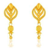 LUV FASHION Golden Jhumki Earrings ( Pack of 1 ) - Golden